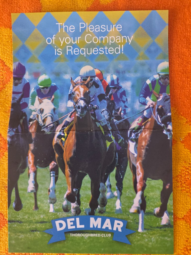 Del Mar Thoroughbred Club Celebrity Suite invitation