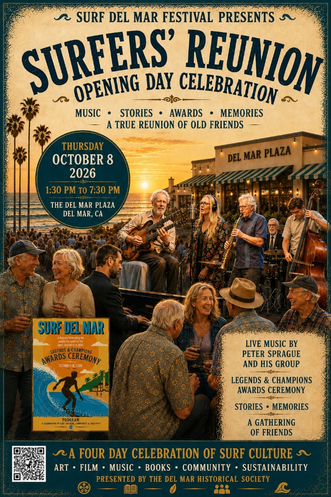 Opening Night Reunion — Peter Sprague and his group at Del Mar Plaza