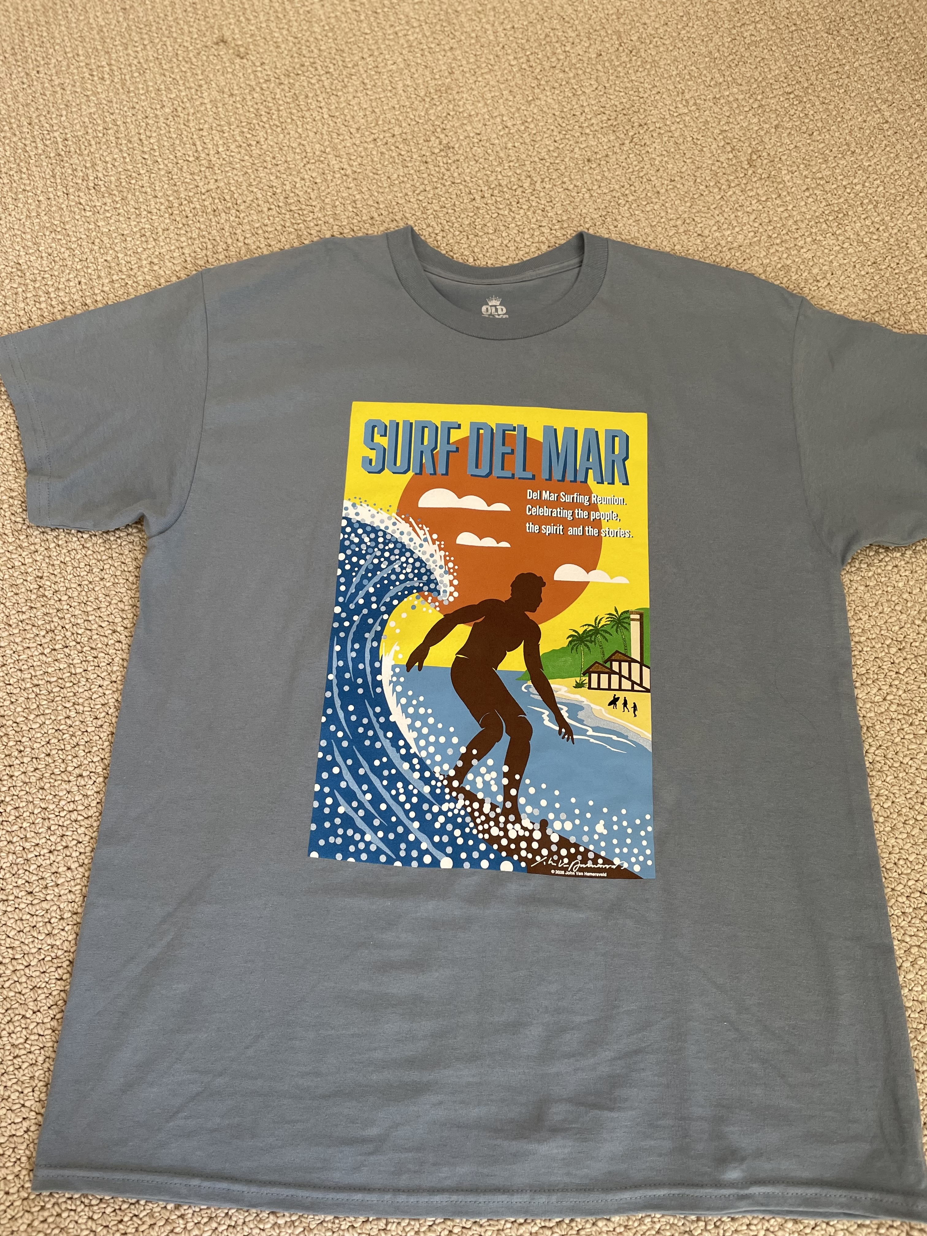 Surf Del Mar sky blue T-shirt — front